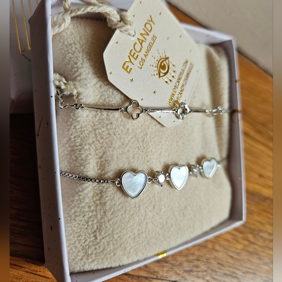 Arm Candy Heart & Clover adjustable Bracelet - Picture 3 of 12